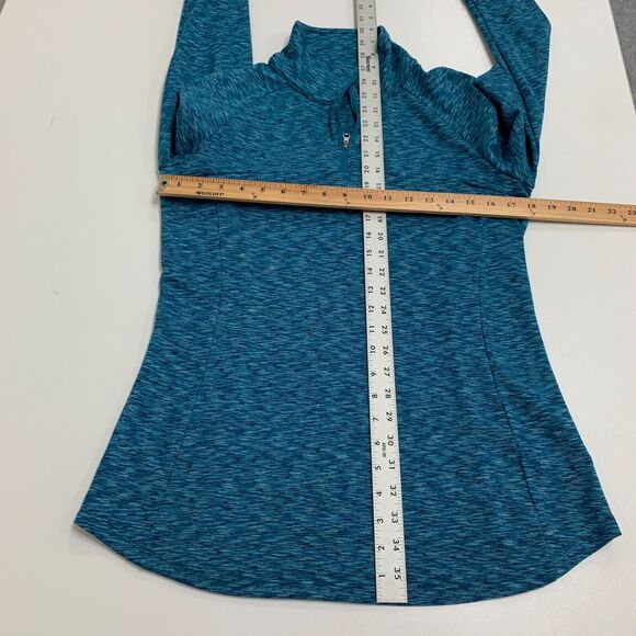 Columbia Sweater Womens L Large Oasis Blue Knit Outerspaced Quarter Zip Pullover - Picture 7 of 13